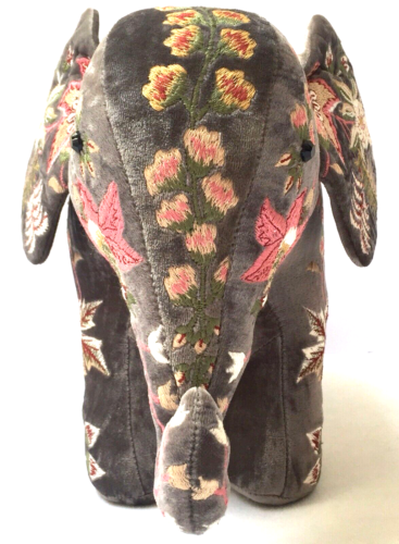 Anke Drechsel Elephant MME BOVARY Smoke Embroidery Animal Silk Velvet Elefant