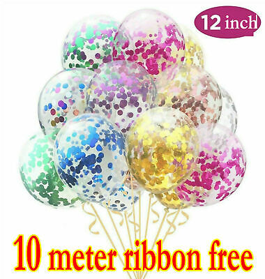 Konfetti Ballons Latex 12"Dekorationen Helium Geburtstagsfeier Hochzeit