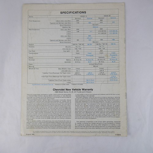 1968 Chevrolet Sportvan Dealer Sales Catalog / Full Size Brochure Chevy Van - Picture 2 of 2
