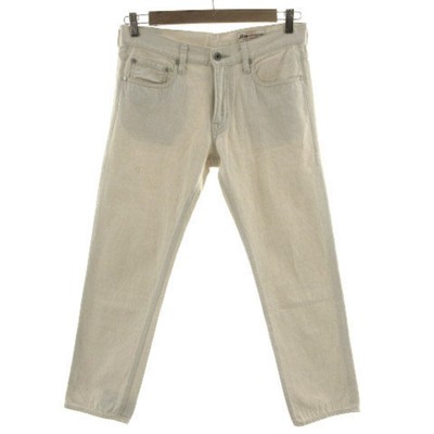Antgauge Jeans Denim Slim Embroidered Japanese Cotton Light Beige 