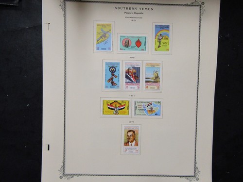Southern Yeman Stamps on Album Pages, Hinged, Gaps 1968-73, 14 Pages - Picture 8 of 14