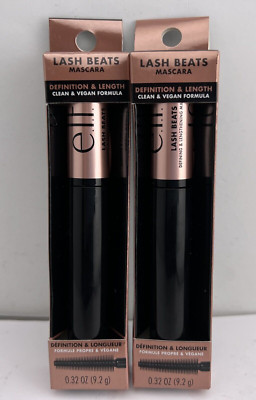 E.L.F. Lash Beats MASCARA Defining & Lengthening, BLACK, 0.32oz Full Sz, 2 PACK