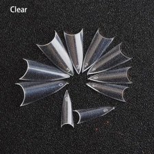 US 500Pcs Stiletto French False Fake Acrylic Nail Tips Coffin Nails Long