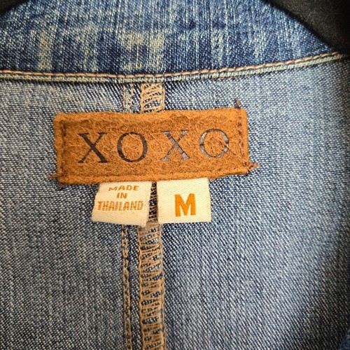 XOXO Demin Jean Jacket Women's M Stretchy Slim Fit Y2K 90s Vintage Casual Travel - Picture 5 of 10