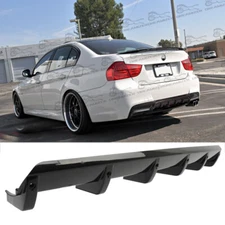 Rear Diffuser 6-Fins Bumper Lip Splitter Spoiler Wing For E90 E92 F30 F10 G30