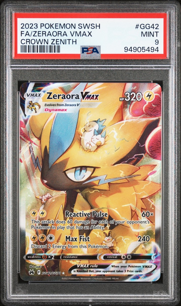 PSA 9 Zeraora Vmax Full Art GG42 2023 Pokemon Crown Zenith PSA 9 Zeraora Vmax Full Art GG42 2023 Pokemon Crown Zenith