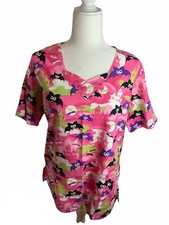 WS Medical Uniform Scrub Top Halloween Bats Medium