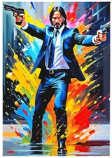 JOHN WICK - Keanu Reeves * Custom ACEO * Novelty * TV & MOVIE * Art Card * ATC