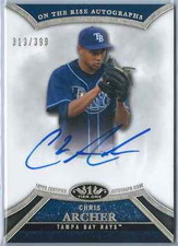 2013 Topps Tier One Chris Archer Prospect Autograph 319/399 Rays