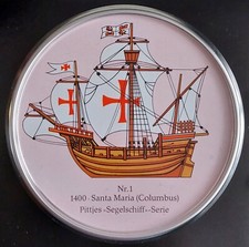 Pittjes Sailing Ship Series No 1 to No 4 Coasters for Glasses and Cups &oslash;9cm