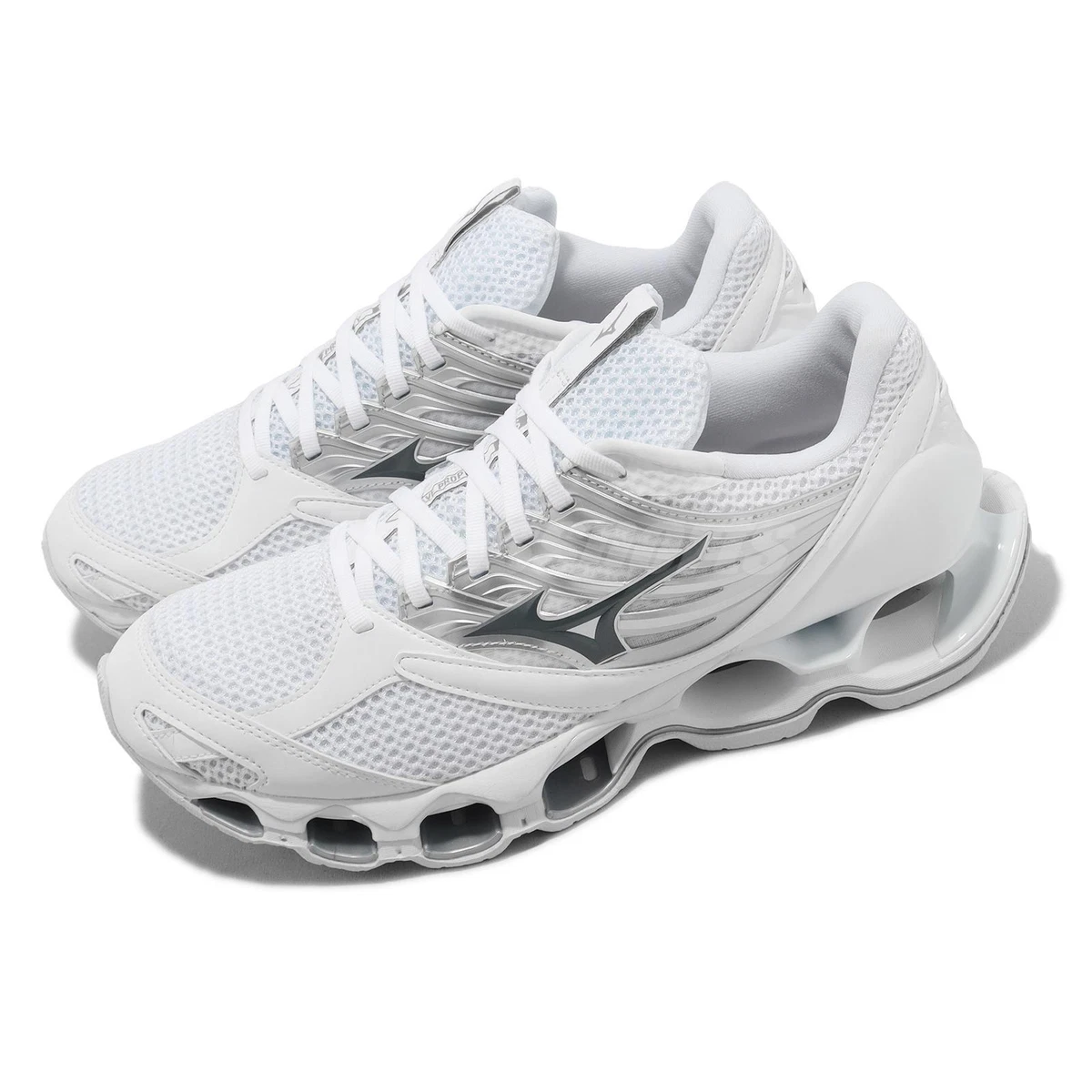 Mizuno Wave Prophecy 13 S White Silver Men Road Running Jogging