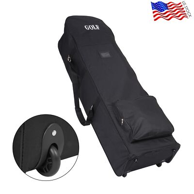 Golf Travel Bag Case Cover Wheels Rolling Folable Golf Clubs Nylon Bag Protector