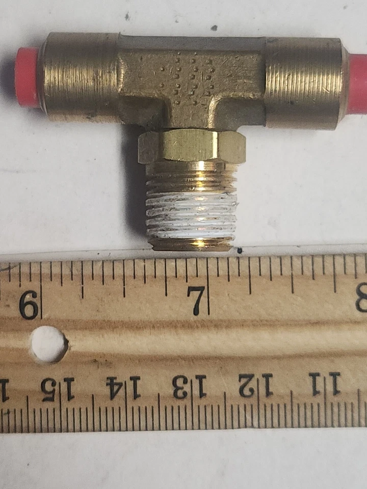 Brass Push To Connect Swivel Branch Tee 1/4" OD X 1/4" mnpt  5 Pack - Image 4 of 4