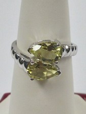 Gold Quartz Stones Ring 925 Sterling Silver