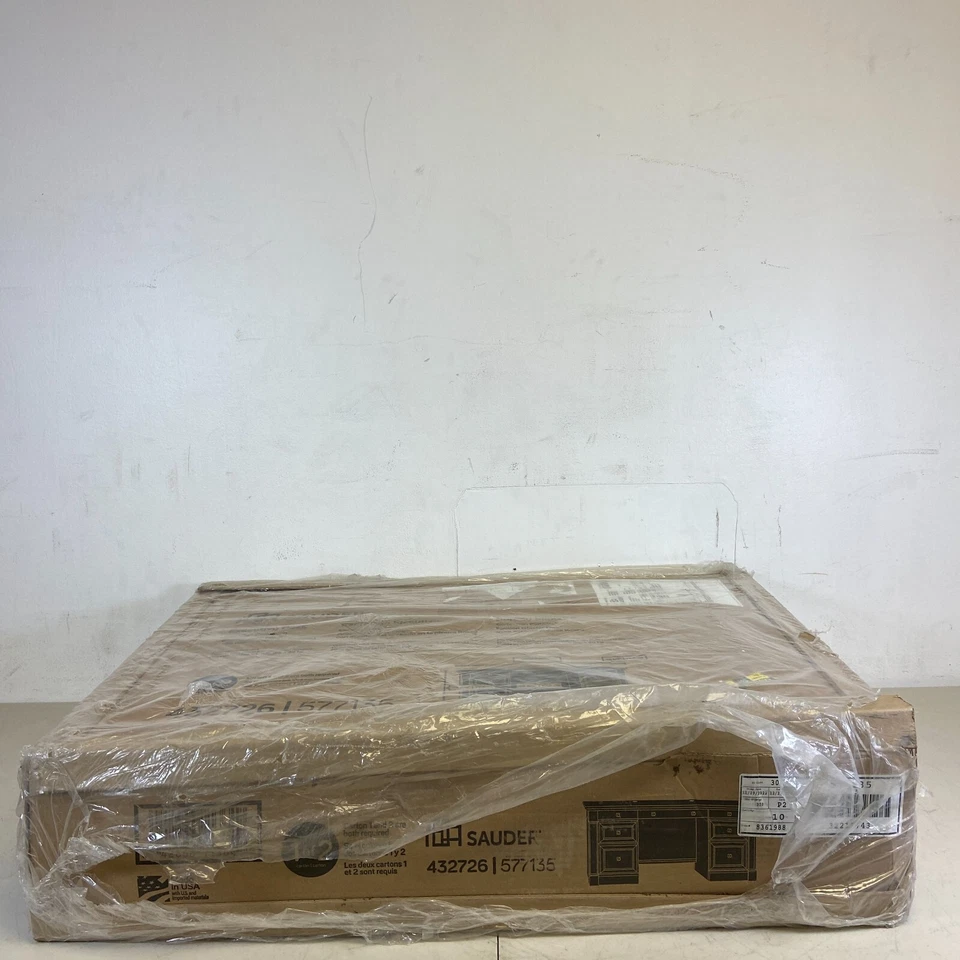 Escritorio Ejecutivo Sauder 65.118" Panel Abatible Cajones Madera Interior Roble Glaciar Foto 4 de 4