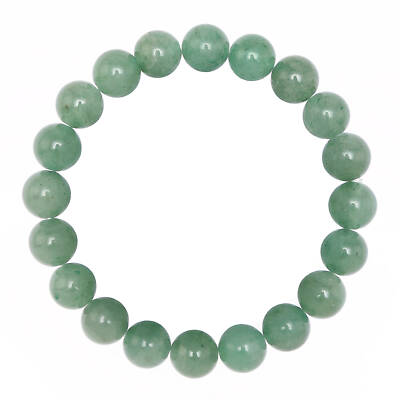 Green Aventurine Bracelet Smooth Round Size 8mm 10mm 7.5'' Length
