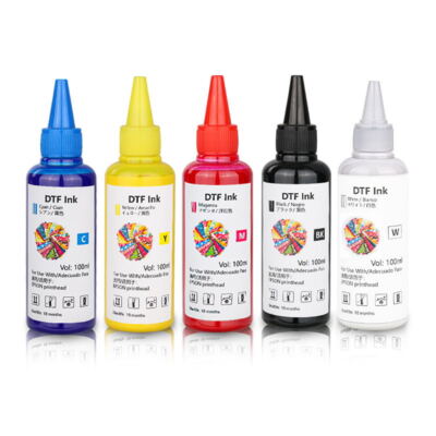  6 Colors White DTF Ink Set 100ml for Epson XP600 L1800 L805 1390 i3200 printer