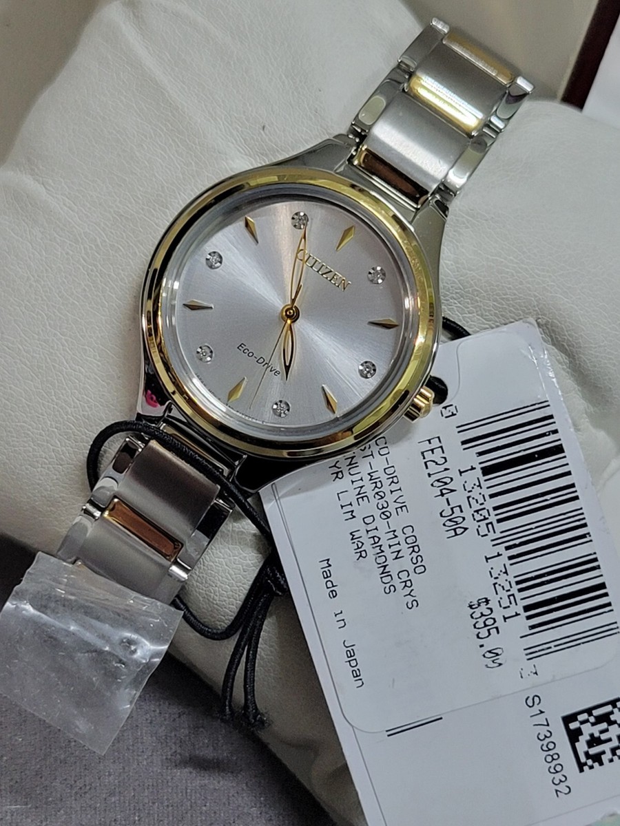 NEW✓ Citizen Eco-Drive Women's Corso Diamond Two-Tone Watch 29MM