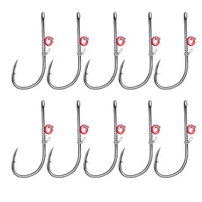 10pcs Live Shrimp Hook Carbon Steel Fishing Hooks with Holes Portable Boxed