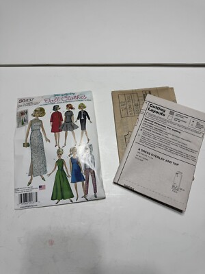 Simplicity S0437 Vintage Doll Clothes for 11.5'' Fashion Dress Top Coat