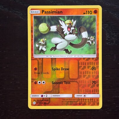 Passimian 125/236 Pokemon Cosmic Eclipse Sun & Moon Reverse Holo Common NM