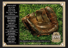 2000 Joe DiMaggio Upper Deck Baseball 1930's Game Used Glove Entry Form Yankees