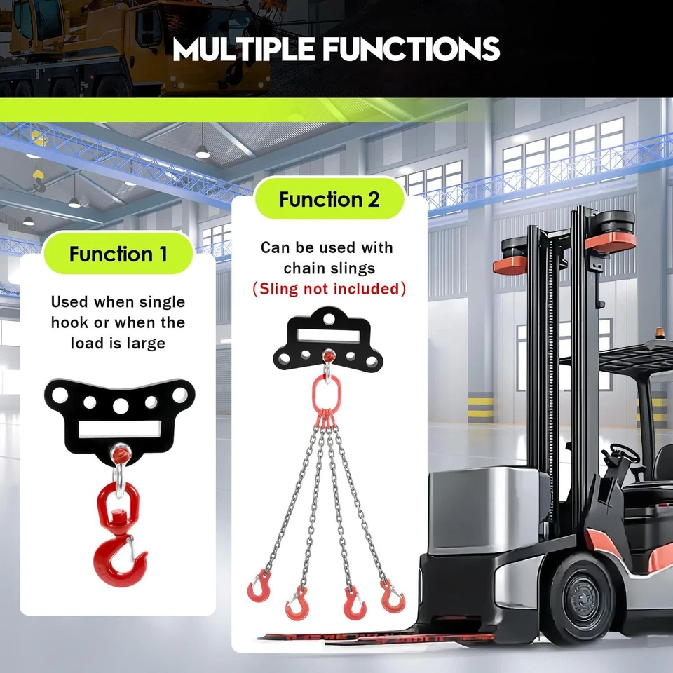 Forklift Lifting Hook,Fork Lift Attachment,Load 6600Lbs,Forklift Lifting Hoist - Image 3 of 4