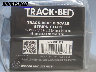 WOODLAND SCENICS O GAUGE TRACK ROAD BED STRIPS 12 train sound supressor WDS1473