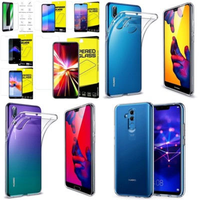 für HUAWEI OnePlus Handy Hülle Transparent Silikon Case / ECHT GLAS SCHUTZ FOLIE