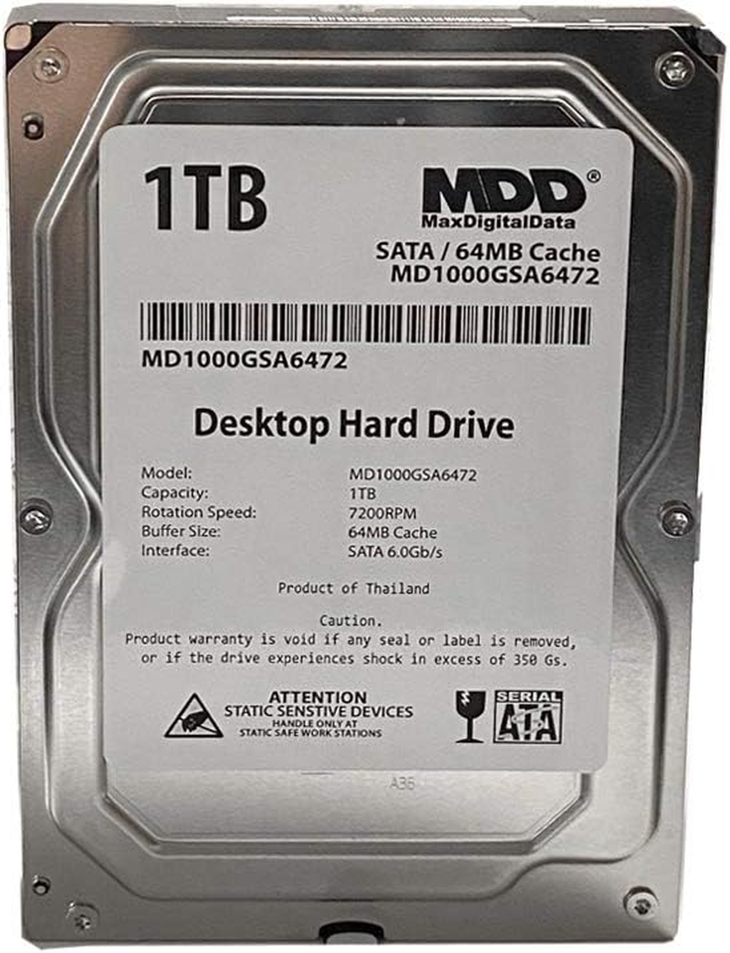 MDD (MD1000GSA6472) 1TB 64MB Cache 7200RPM SATA 6.0Gb/S 3.5In Internal Desktop H
