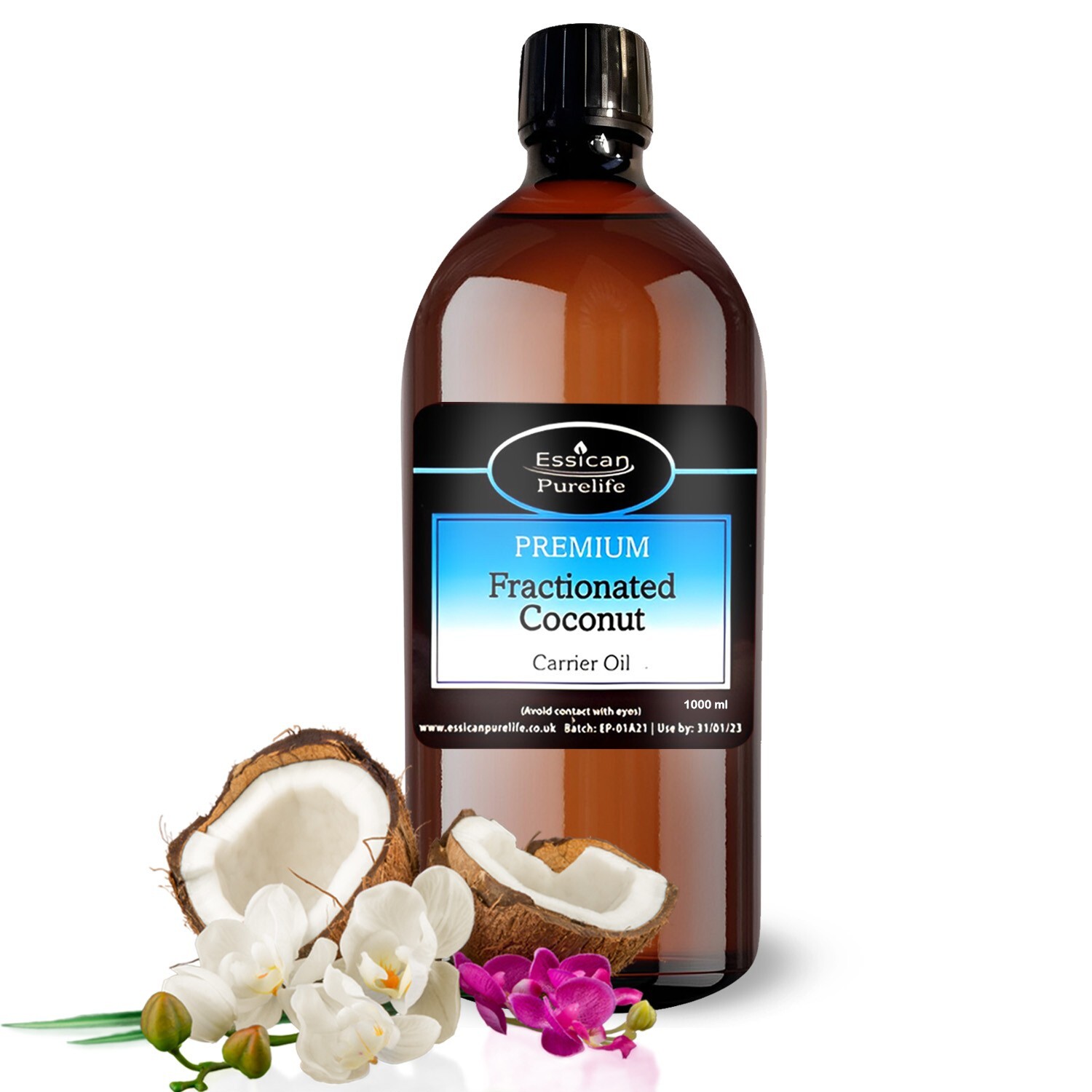 Coconut Oil Fractionated Liquid  - 100% pure & natural carrier oil 1000ml