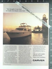 1988 ADVERTISING ADVERTISEMENT for Carver 42' Aft Cabin Motor Boat Yacht 1989 90
