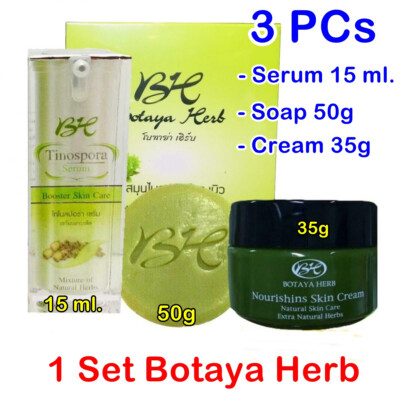 3X Botaya Herb 3-Step Beauty Set: Serum Soap & Cream - Total Radiant Skin Care