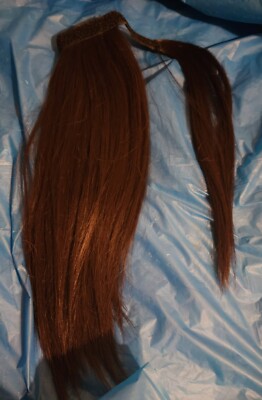 Feshfen 16'' Dark Brown Straight Ponytail Extension