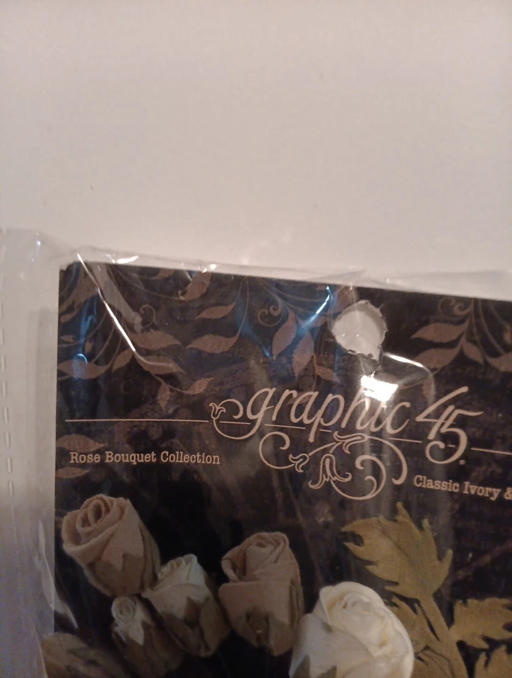 Gráfico 45 Rosa Ramo Colección Clásico Marfil Lino Natural Foto 3 de 4