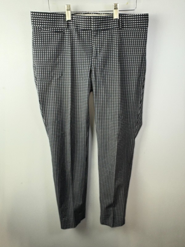 Banana Republic Dress Pant Mens Size 6 Black White Polka Dot Skinny Leg
