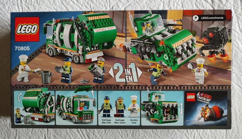 NUEVO Camión de basura Lego Movie Trash Chomper 70805 City. (3) Figuras. Octan. MISB Foto 2 de 4
