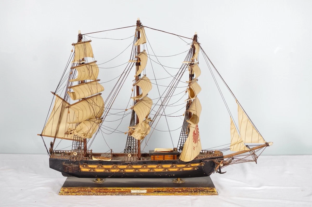 木制帆船模型古董模型船| eBay
