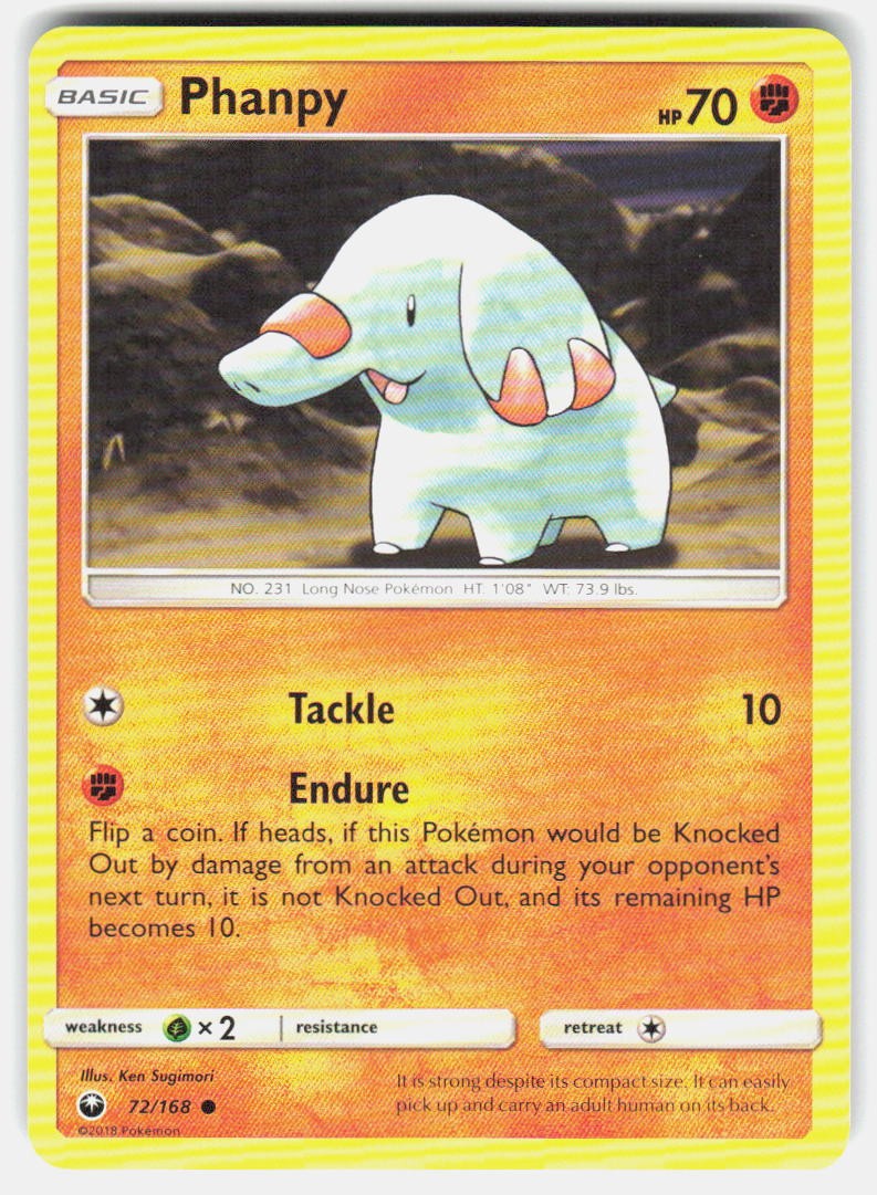 Pokemon Phanpy SM - Celestial Storm #72/168 LP