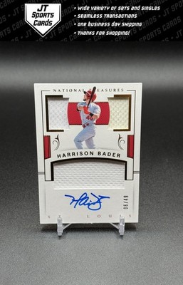 2018 Panini National Treasures Harrison Bader PCS-HB Triple Patch Auto /49 Twins