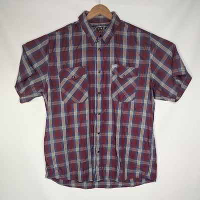 Dixxon Shirt Old Port Short Sleeve Size XXL Bamboo Western Pearl Snap Plaid