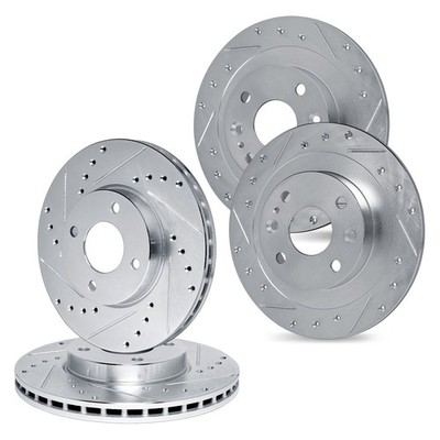 For Suzuki Swift 13-17 Drilled & Slotted Front & Rear Brake Rotor Set