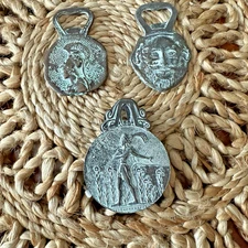 Vintage Greek Bronze Souvenir Lot – 2 Bottle Openers & 1 Spring Clip Note Holder