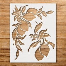 Floral Design with Leaves Blossoms Home Decor Reusable Stencil - StencilAir