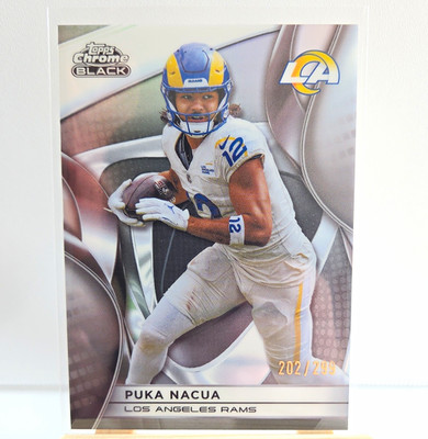 Topps 2024 Chrome Black Puka Nacua Los Angeles Rams #60 Refractor /299