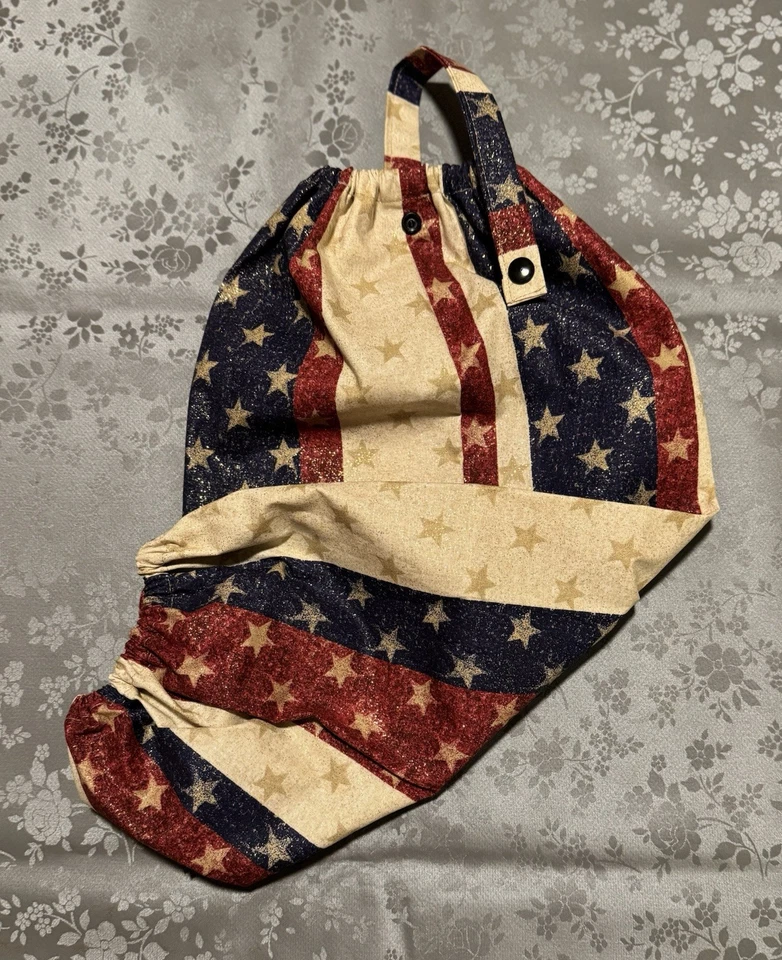 手工织物塑料杂货袋支架/分装器 100% 棉 - 爱国 — 第 2/3 张图片