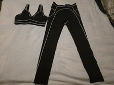 Alo Airbrush High-Waist Heart Throb Legging Bra Set Size Small Black NWT