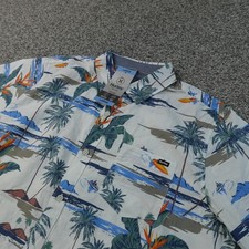 NEW Hurley Shirt Mens L Tropical Aloha Hawaiian Short Sleeve Button Up Surf Palm