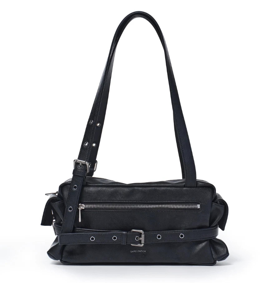 SAMO ONDOH ショルダーバッグ ブラック SAMO ONDOH Belt Utility Bag M Nappa Matt Black Waist Crossbody
