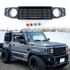Black Front Bumper Upper Grille Mesh Grill Fits for Suzuki Jimny JB74 2019-2025